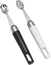 SHOWERORO Stainless Steel Fruit Digging Spoon Set 2pcs Ice Scoop Dessert Scoop Kitchen Tool Compact Design for Home