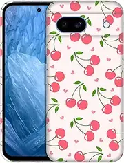 [SuzaCase] Back Case for Google Pixel 8A 5G, Google Pixel 8A 5G Case with Stylish Cherry Pink Pattern Design Printed Cute, Sleek Durable Hardshell Protective Phone Case/Cover for Pixel 8A 5G
