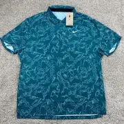 DX6092-381 Tiger Woods Men's Nike Dri-FIT ADV Golf Polo Geode Teal Men's Size XL