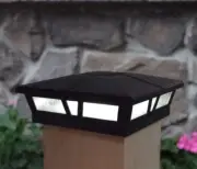 12 Pack Black Cambridge Solar Post Caps 6x6 LED Fence Deck Lights Cast Aluminum