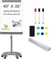 Mobile Standing Whiteboard - 40 X 26 Inches Dry Erase White Board Tripod Whitebo