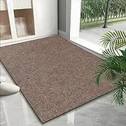 Front Door Mat Welcome Mat Low Pile Doormat Indoor Entrance Non Slip Door Mat for Entryway Outside High Traffic Area Entrance Mat, 45X75 CM