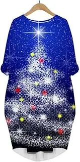 [ESOMAVRIX] Merry Christmas Dress 3D Printed Christmas Tree Snowman Lady Long-Sleeved Street Dress /1501