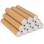 12 Pack Mailing Tubes with Caps for Packaging Posters, 2X12 Inch Cardboard Mailers Tube, Poster Tube for Mailing As Shown