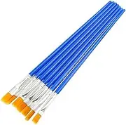 AIMALL 50/100PCS Plastic Flat Tip Paint Brushes Set, Kids DIY Ceramics and Watercolor Crafts, Ergonomic Lightweight Design