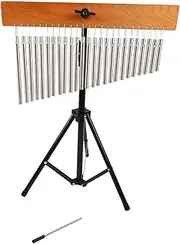 Violin Wind Chime Metal Bar with Adjustable Tripod Beautiful Clear Sound Wind Chime Decoration Wood Base
