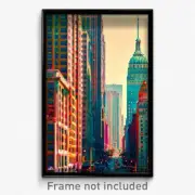 Pixel Art Poster - Pure American City (8 Bit Psychedelic Video Game Print)