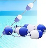3.3ft-60ft Pool Safety Divider Lane Line, Blue and White Floating Pool Buoy Line, Safety Divider Rope for Inground Pools/Competitions(18m/60ft)