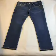 True Religion Geno Big T Flap Slim Jean 42 Dark Artic Color MSRP$199