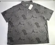 Tommy Bahama Polo Shirt Mens 4XLB All Over Floral Miramar Blooms Tencel Coal New