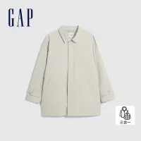 在飛比找momo購物網優惠-【GAP】男裝 三合一翻領羽絨外套-米色(836132)