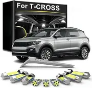 11Pcs LED Interior Lights Bulb Kit, For Volkswagen VW T-CROSS 2018 2019 2020 2021 2022 Car Reading Dome Trunk Lamp