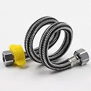 Shower Hose 1/2" Hose Shower Bathroom Sink Double-Headed Plumbing Stainless Steel Water Heater Toilet Corrugated Basin Pipes Extension Tubes (Length : 50cm)