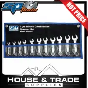 SP Tools Spanner Set 11 Piece Metric Combination Stubby Wrench + Pouch SP10027
