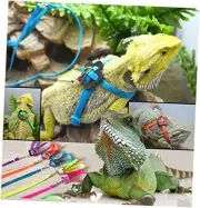 Adjustable Reptile Lizard Harness Leash,Turtle Lizard Pet Traction Belt Pink