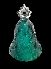NWT Green Mikasa Crystal Winter Dreams Christmas Tree Bell 5.5" Germany