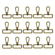15Pcs Swivel Clasps, 1.25" D Ring Lobster Claw Push Gate Snap Hooks, Bronze