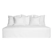 [James Lane] Como Linen Deep Armless Sofa Pure White - 3 Seater