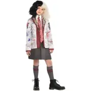 Disney Cruella Estella Girls Halloween Costume Kit Size 14-16 - Jacket & Tie