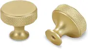 POVEFONK 10 Pack Brushed Brass Kitchen Cabinet Knobs Knurled Cabinet Knobs Gold Drawer Knobs Kitchen Cabinet Hardware Handles Drawer Knobs