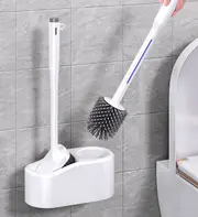 Joybos® Flat Silicone Dual Purpose Toilet Brush with Holders F54