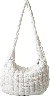 [Hzxsny] Quilted Tote Bag for Women Puffer Bags Large Padding Shoulder Bag Dumpling Underarm Bag Hobo Bag Cloud Handbags with Zip 2024