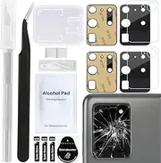2Pcs for Galaxy S20 Ultra lens Cover Back Rear Camera Lens Glass replacement, Pre-Cut Tape and Repair tools for Samsung Galaxy S20 Ultra lens (only Fit S20 Ultra 6.9 Inch )(black)