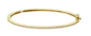 Authentic Crislu Pave Hinged Bangle in Yellow Gold