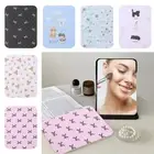 Pink Bow Handheld Mirror Cartoon Pattern Dressing Mirror for Student Girls