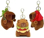 [WantsGin] 3PCS Capybara Plush Keychain, Capybara Stuffed Animals, Cute Capybara Pendant for Backpack Birthday Gift