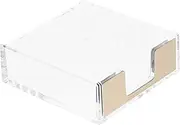HOOTNEE Transparent Memo Note Dispenser Stylish Storage Box for Desk Organization Compact and Multi Purpose Notepad Holder for Office Home Use Modern Design Easy Access to Notes