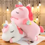 25CM Kawaii Lying Unicorn Plush Toy Stuffed Soft Cute White Pink Horse Appease