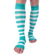 Doc Miller Open Toe Socks Leg Compression 15-20mmHg Recovery Varicose Veins TEAL