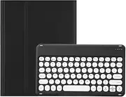 Cute iPad 10th Generation Keyboard Case Round Key iPad 10th Gen Removable Bluetooth Keyboard Cover with Pencil Holder for iPad 10 2022 10.9 inch (Black)