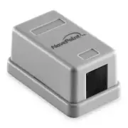 NavePoint Keystone Jack Surface-Mount Box 1-Port Gray, 10-Pack
