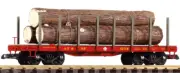 PIKO G Scale ~ New 2025 ~ Santa Fe AT-SF ~ Flatcar With Redwood Log Load ~ 38786