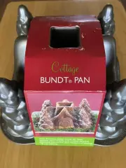 Nordic Ware Heavy Aluminum Cottage Bundt Pan 3D Cake Jello Mold NEW 10 Cup Cap.