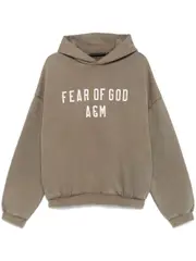 [FEAR OF GOD ESSENTIALS] logo-print hoodie M Green