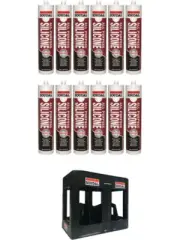 Soudal All Purpose Silicone Sealant Dark Grey Spray 300ml 12 Pack + Crate Kit