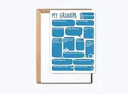 HKDesignGift My Grandpa Card - Fathers Day Card - Funny Birthday Day Gift - Personalised Fill In The Blanks Keepsake Card - Grandpa Gift From Son Daughter - Grandchildren