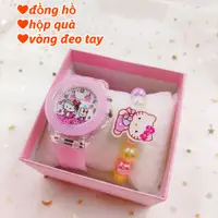 在飛比找蝦皮購物優惠-新款夜燈學生兒童手錶套裝可愛卡通 Hello Kitty 矽