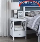 Long Island 1 low drawer Bedside Lamp Side Table CONTEMPO RANGE Matte White