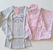 PETER ALEXANDER Long Sleeve PJs Pyjamas Set BNWT Dachshund S 8-10 Flannel Pants