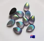 20pcs 8x13mm Shiny Light Purple Tear Drop AB Resin Rhinestone Flat Back
