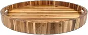 GABEL & TELLER Round Acacia Serving Board with Handles, 60 x 6 cm