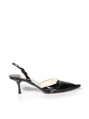 Black Patent Slingback Pumps