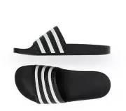 ADIDAS ADILETTE SLIDE ON SANDAL BLACK WHITE BLACK SKATEBOARD SURF 280647