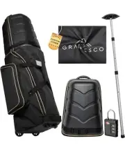 ABS Hard Case Top Travel Golf Bag for Airlines with Wheels – 1680D Premium Oxfor