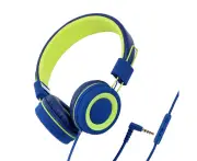 Momax Momax Kids Headphones Adjustable Headband Foldable for Study Tablet-Blue Green