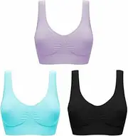 [Generic] Padded Underwire Bra Underwire Yoga Bra Large Breasts Small Seamless Double Layer Bra Wireless Bras